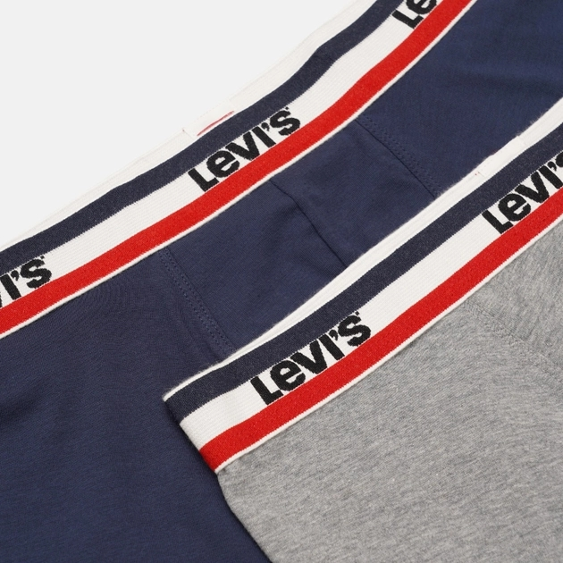 Набір трусів-боксерів чоловічих 2 шт Levi's Logo Boxer Brief Organic Co 2P 7012239080020 S Сірий/Темно-синій (8720245438124) - зображення 5