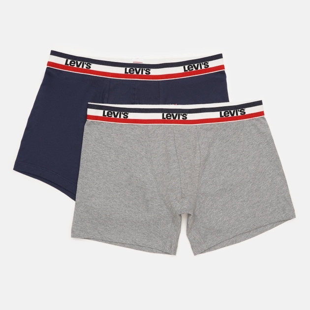 Набір трусів шорти чоловічий 2 шт Levi's Logo Boxer Brief Organic Co 2P 7012239080020 XL Сірий/Темно-синій (8720245438155) - зображення 1