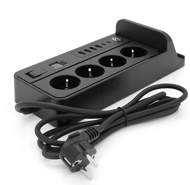Мережевий фільтр-подовжувач Voltronic G-12H, 4 Socket+4 USB 3,2А+2 Type-C +бездротова зарядка +таймер, 2м, Black - Фото 4 Мережевий фільтр-подовжувач Voltronic G-12H, 4 Socket+4 USB 3,2А+2 Type-C +бездротова зарядка +таймер, 2м, Black - зображення 4