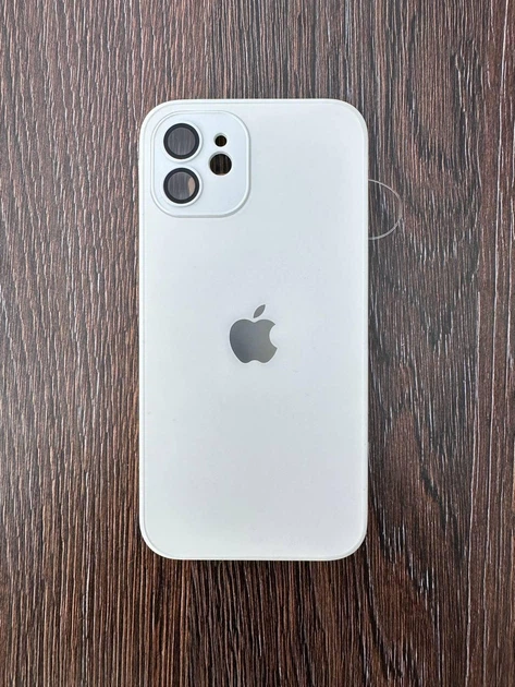 Чохол скляний протиударний матовый AG Silicone + Glass Case with MagSafe для Apple iPhone 12 (6.1") Pearly white - Фото 1 Чохол скляний протиударний матовый AG Silicone + Glass Case with MagSafe для Apple iPhone 12 (6.1") Pearly white - зображення 1