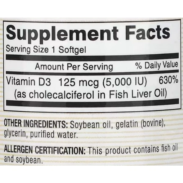 Вітамін D Mason Natural Vitamin D3 5000 IU 50 Caps – фото, відгуки