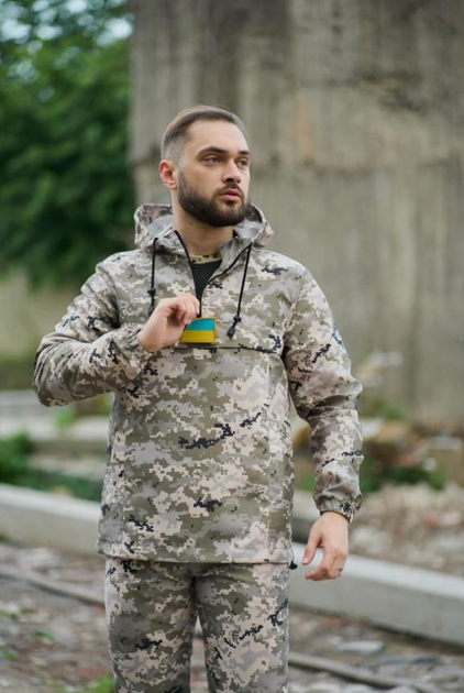Мужская куртка анорак демисезонная с шевроном флаг Украины Terra Intruder 0164 2XL Пиксель (IN - 0164/02 E ) - изображение 2