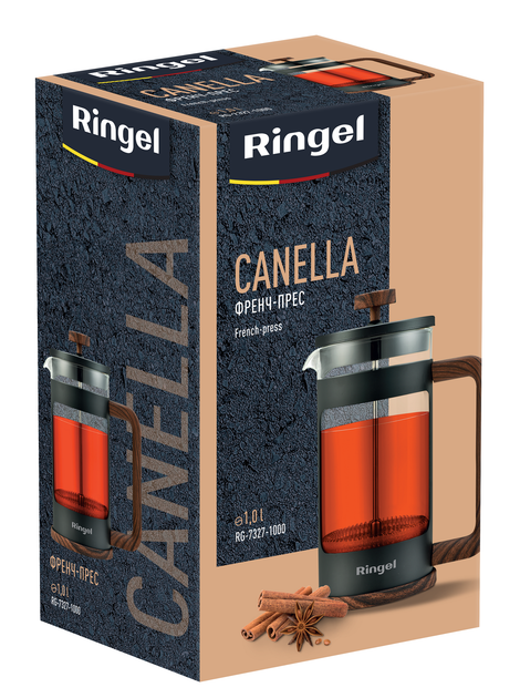 Френч-пресс RINGEL Canella 1л (RG-7327-1000) мерная ложка в подарок - Фото 4 Френч-пресс RINGEL Canella 1л (RG-7327-1000) мерная ложка в подарок - изображение 4