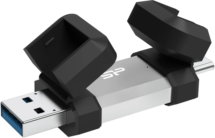 Флеш пам'ять USB Silicon Power Mobile C51 256GB USB 3.2 + Type-C Black/Silver (SP256GBUC3C51V1S) - зображення 2