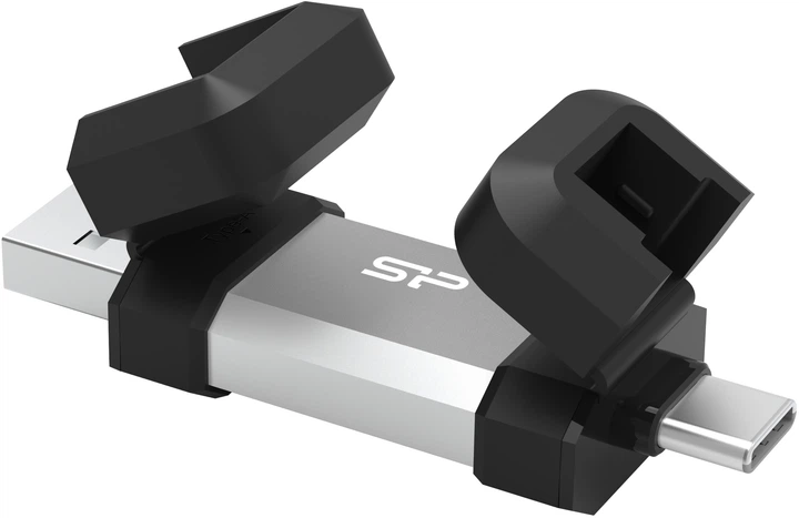Флеш пам'ять USB Silicon Power Mobile C51 256GB USB 3.2 + Type-C Black/Silver (SP256GBUC3C51V1S) - зображення 3