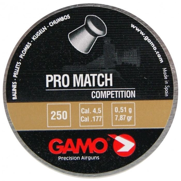 Пули свинцовые Gamo Pro Match 0,51 г 250 шт - изображение 1