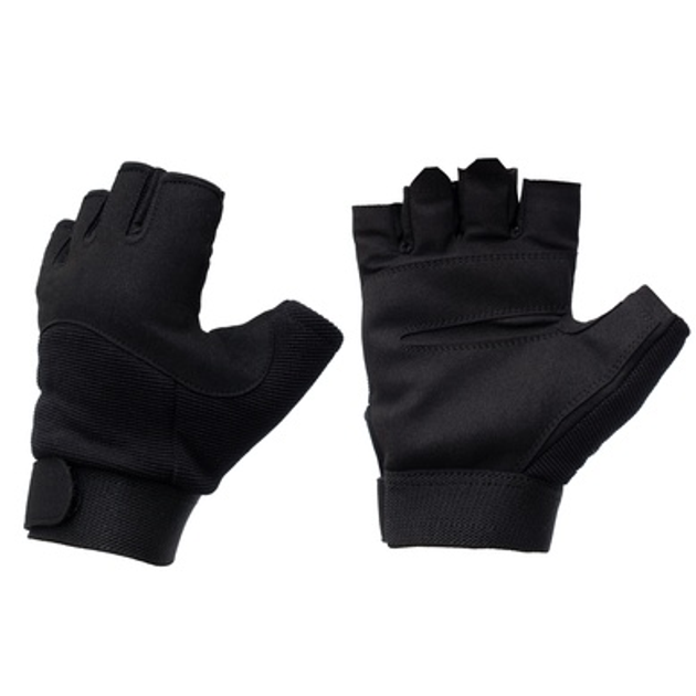 Рукавиці тактичні MIL-TEC Army Fingerless Gloves Black L - зображення 1