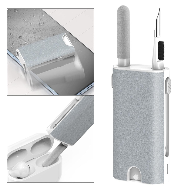Багатофункціональний набір VHG Q6 Grey 5в1 для електроніки та аксесуарів. Multifunctional Cleaning Brush - изображение 3