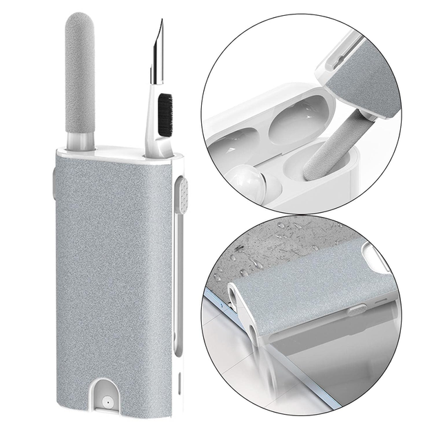 Багатофункціональний набір VHG Q6 Grey 5в1 для електроніки та аксесуарів. Multifunctional Cleaning Brush - изображение 6