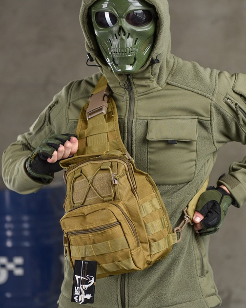 Рюкзак патрульний однолямковий SILVER KNIGHT 7л coyot ОИ4735 - зображення 1