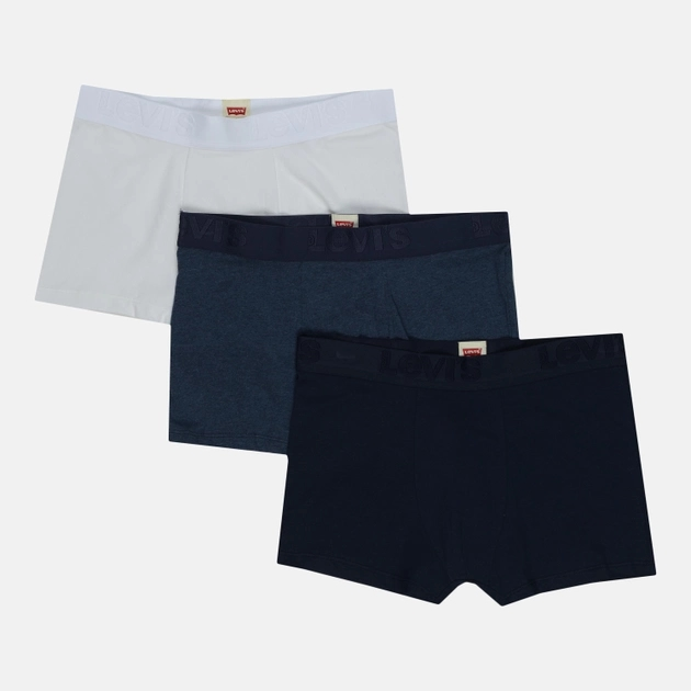 Набір трусів-боксерів чоловічих 3 шт Levi's Premium Trunk 3P 9050420010090 XL Синій/Білий (8718824989570) - зображення 3