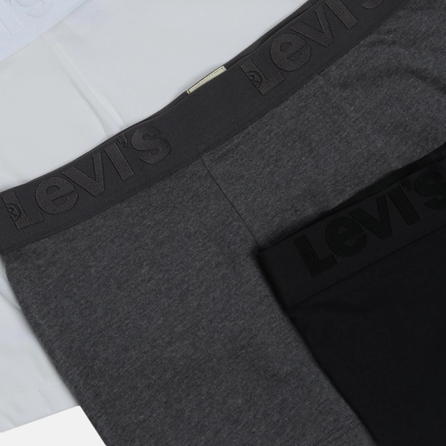 Zestaw majtek męskich typu bokserki 3 szt Levi's Premium Trunk 3P 9050420010100 L Biały/Szary/Czarny (8718824989600) - obraz 5