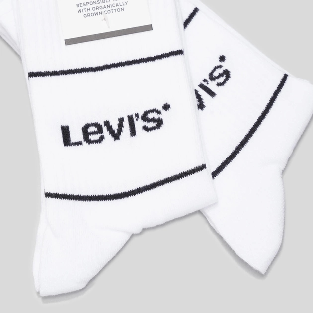 Zestaw skarpet męskich 2 pary Levi's Short Cut Logo Sport 2P 7012105670070 43-46 Biały (8720245185608) - obraz 3