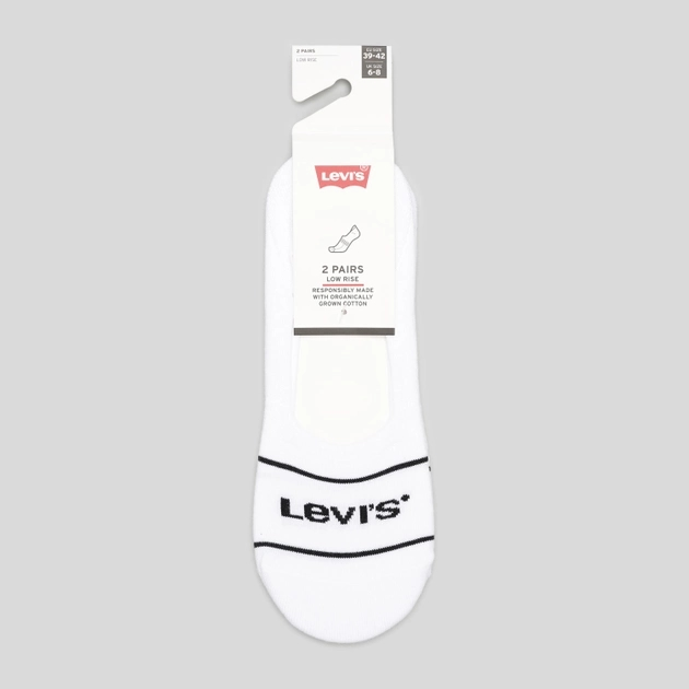 Набір чоловічих слідів 2 пари Levi's Low Rise Sport 2P 7012195080010 39-42 Білий (8720245286367) - зображення 2