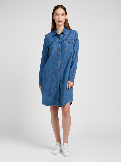 Плаття-сорочка жіноче Lee 112351139 L Синє (5401019927138) - зображення 3