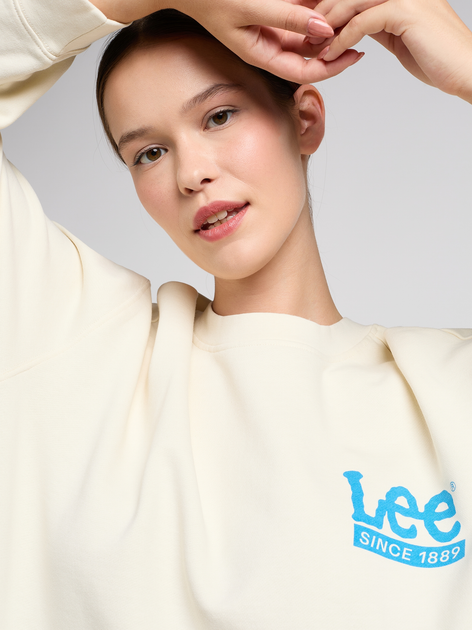 Світшот жіночий Lee 112351132 S Білий (5401019927435) - зображення 5