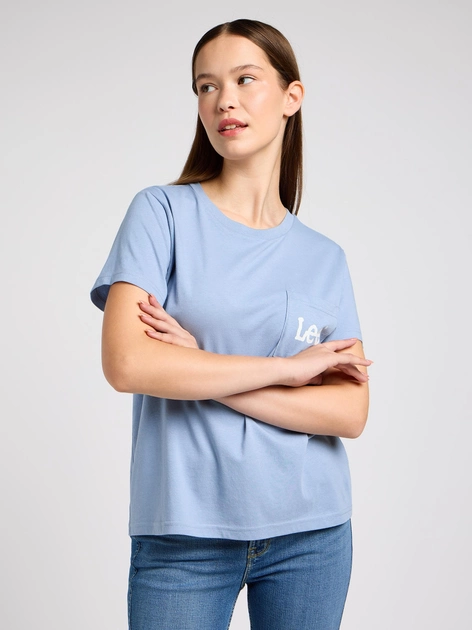 Koszulka damska bawełniana Lee 112350254 XS Niebieska (5401019826615) - obraz 1