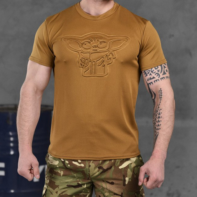 Потовідвідна чоловіча футболка Punishment з принтом "Йода" койот розмір XL - зображення 1