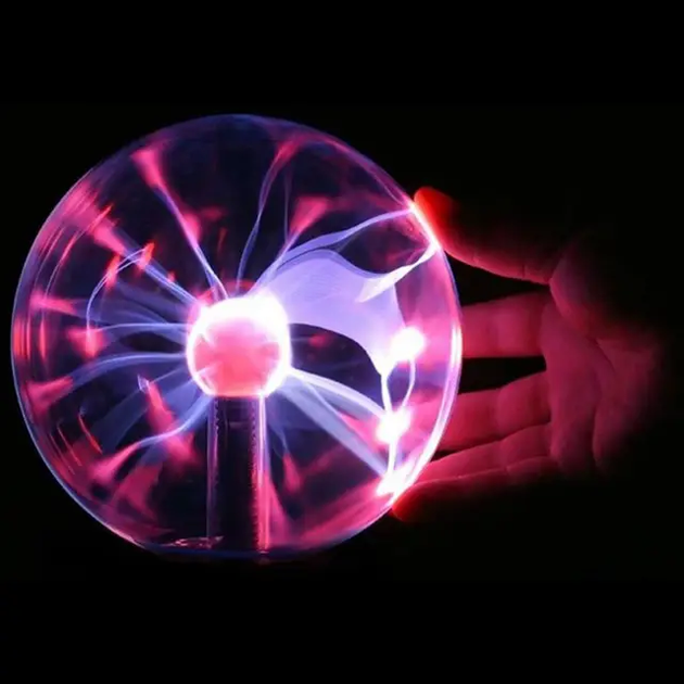 Плазменный Шар с Молниями - Ночник Plasma Light Magic Flash Ball BIG 5 дюймов Настольная лампа! - изображение 5