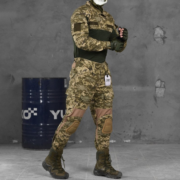 Мужской костюм "7.62 Tactical Interception" рип-стоп убакс + штаны с наколенниками пиксель размер S - изображение 2