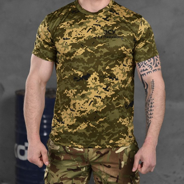 Потоотводящая мужская футболка с принтом "За победу" пиксель размер XL - изображение 1
