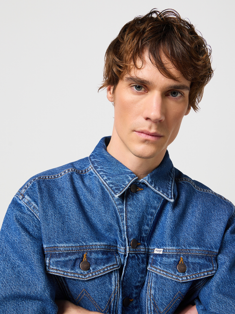 Kurtka jeansowa męska Wrangler 112351265 2XL Niebieska - obraz 4