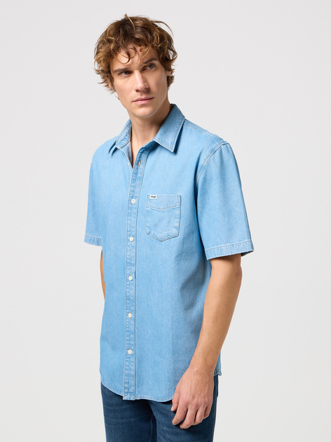 Сорочка джинсова чоловіча Wrangler 112350473 XL Блакитна (5401019842462) - зображення 1