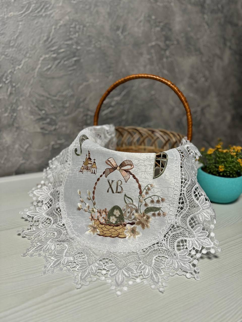 Пасхальная салфетка для корзинки 60*40 см с вышивкой, чехол ...