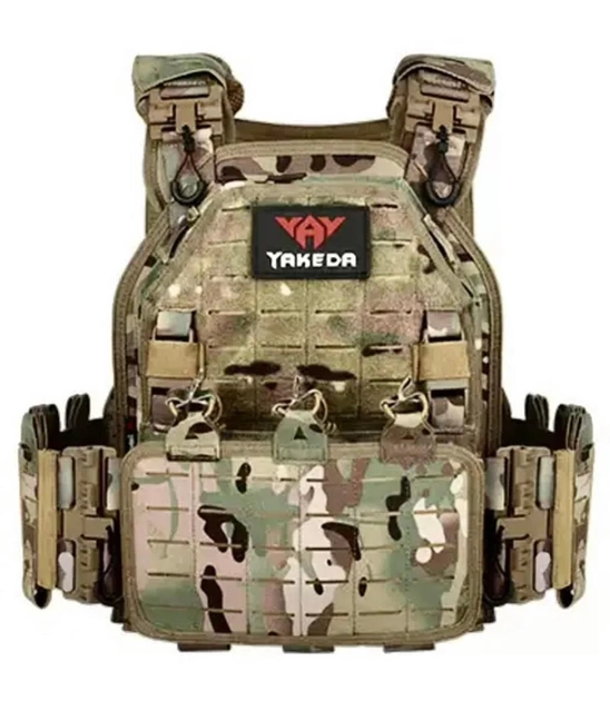 Плитоноска Военный жилет Yakeda с подсумками под девять рожков АК и системой MOLLE - изображение 1
