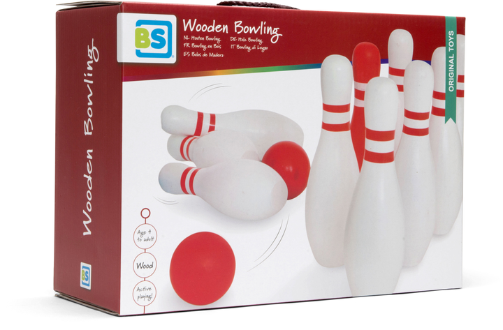Набір іграшок Bs Toys Wooden Bowling Set (8717775441489) - зображення 1
