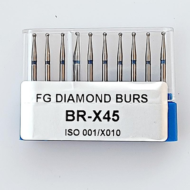 Бор алмазний FG стоматологічний турбінний наконечник упаковка 10 шт UMG КУЛЬКА 316.001.524.010 (BR-X45) - зображення 1