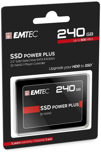 SSD диск Emtec X150 Power Plus 240GB 2.5" SATAIII 3D V-NAND (ECSSD240GX150) - зображення 3