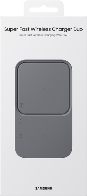 Бездротовий зарядний пристрій Samsung Wireless Charger Duo w/o TA 15 Вт Dark Grey (EP-P5400BBEGEU) - зображення 8