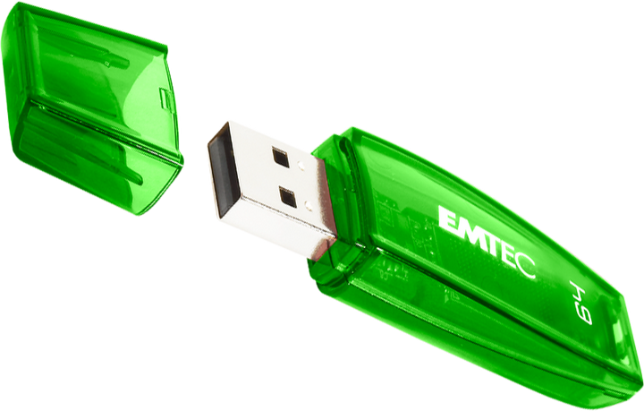 Флеш пам'ять USB Emtec C410 64GB USB 2.0 Green (ECMMD64G2C410) - зображення 1