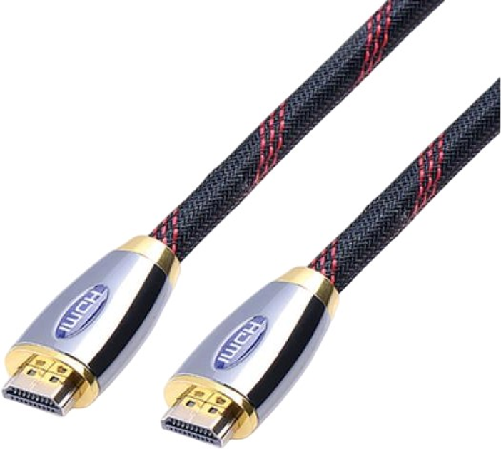 Kabel Reekin HDMI - HDMI Full HD Metal 2 m Grey/Gold (HDMI-006-2M) - obraz 1