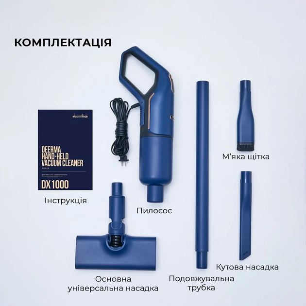 Пылесос без мешка Deerma Vacuum Cleaner Blue (DX1000W) - изображение 19
