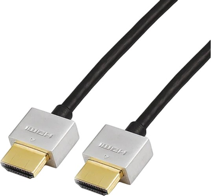 Kabel Reekin HDMI - HDMI Full HD Ultra Slim 1 m Silver/Black (HDMI-009-1M) - obraz 1