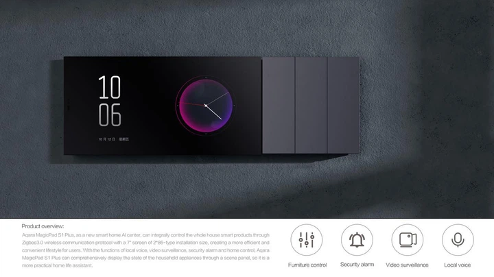 Контролер для розумного будинку Aqara Smart Scene Panel Magic Pad S1 Plus (JYMKP01LM) HomeKit Matter ZigBee панель S1+ - зображення 8