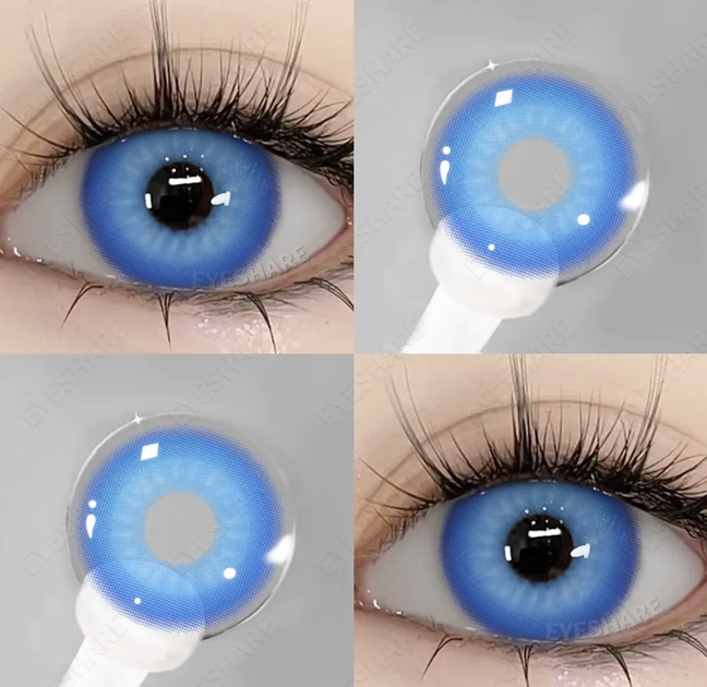 Цветные контактные линзы синие яркие Nebula Eyeshare