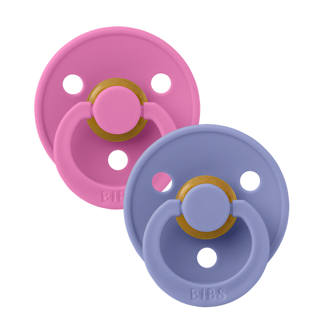 Пустушка BIBS набір 2 шт кругла натуральний каучук 6-18 міс Bubblegum Peri - изображение 2