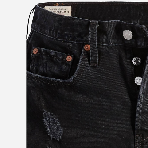 Spodenki damskie jeansowe Levi's 501 Original Short 56327-0318 30 Czarne (5401105537722) - obraz 9