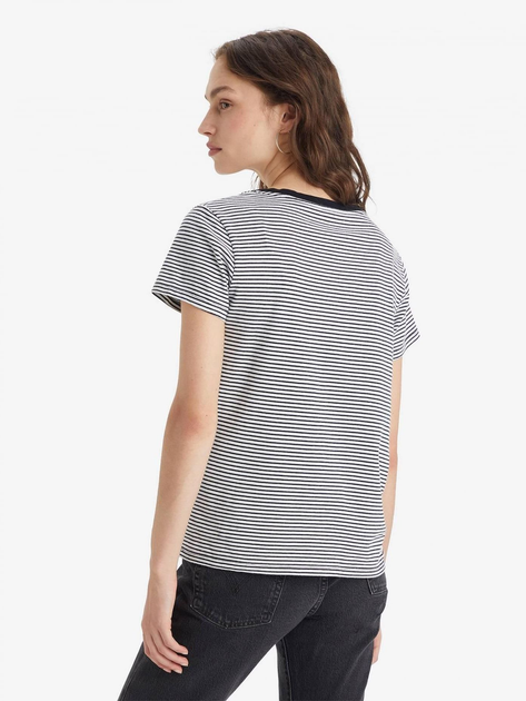 Koszulka damska bawełniana Levi's Perfect Vneck 85341-0004 XS Biały/Czarny (5400816655046) - obraz 2