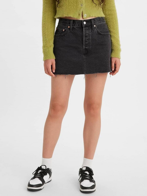 Spódnica jeansowa damska krótka Levi's Icon Skirt A4694-0000 32 Czarna (5401105467616) - obraz 1