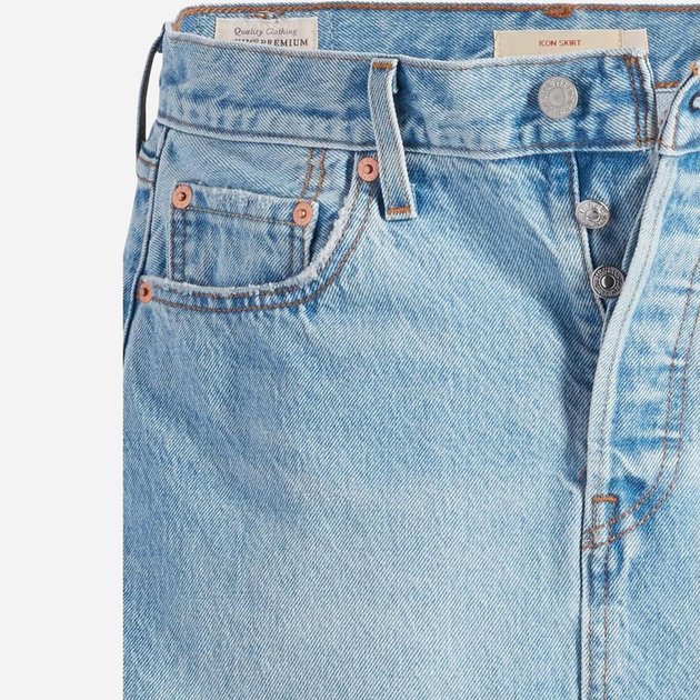 Спідниця джинсова міні літня пряма жіноча Levi's Icon Skirt A4694-0003 26 Front And Center (5401105468347) - зображення 7