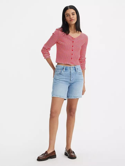 Spodenki damskie jeansowe Levi's 501 Mid Thigh Short 85833-0055 25 Niebieskie (5401128865352) - obraz 5
