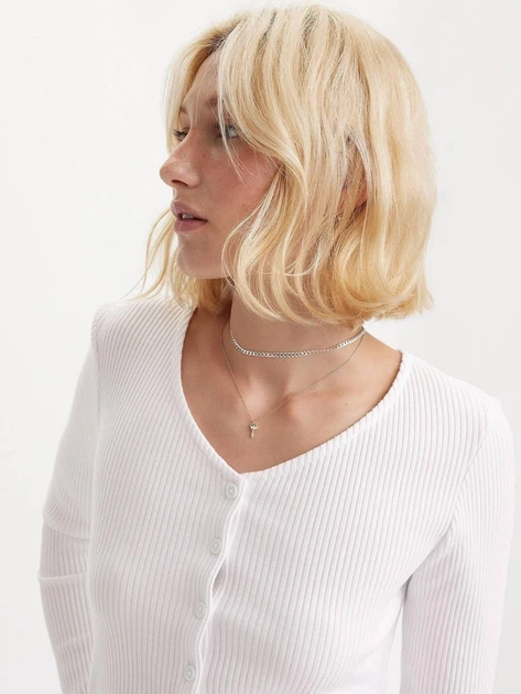 Kardigan damski cienki Levi's Monica Ls A7194-0001 XS Biały (5401128681976) - obraz 4