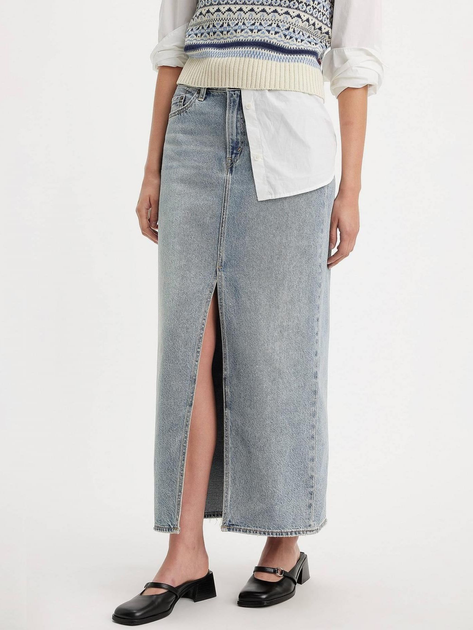 Spódnica trapezowa damska jeansowa Levi's Ankle Column Skirt A7512-0000 29 Granatowa (5401128875207) - obraz 1