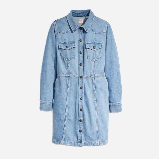 Sukienka koszulowa damska jeansowa Levi's Flynn Western Core Dress A7592-0001 S Niebieska (5401128625970) - obraz 5