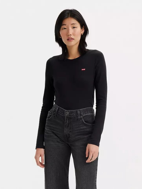 Лонгслів довгий жіночий Levi's Ls Baby Tee 69555-0014 L Caviar (5400816760184) - зображення 3