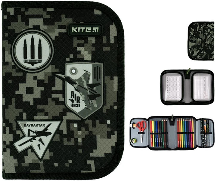 Пенал з наповненням Kite Air Force 20x14x3.9 см Хакі (K24-622H-10) - зображення 2